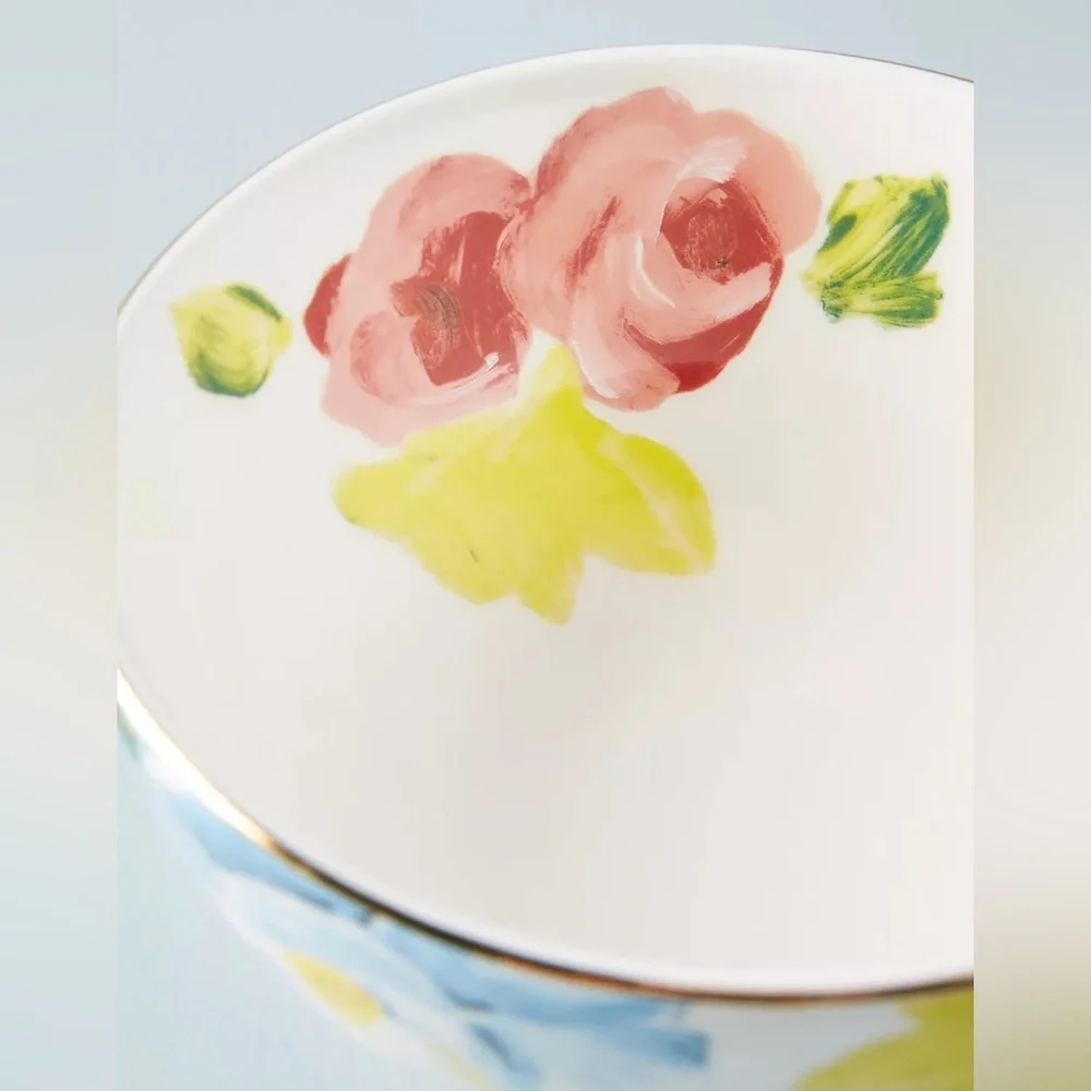 Vintage Anthropologie 2 PIECE Anais Bowl + Dinner Plate set